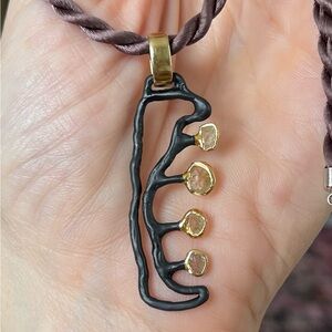 German Kabirski Nafila pendant black anthracite chrysoberyl organic brutalist